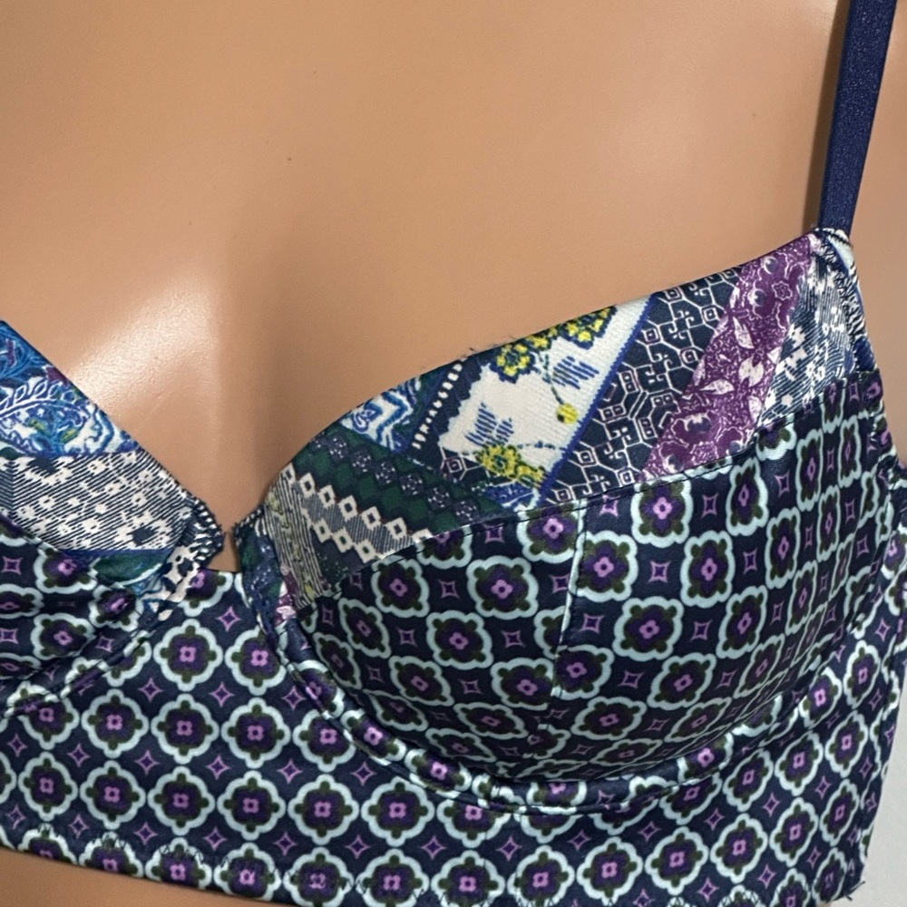 VS lined demi balconet longline bra Navy Blue Sz 34C - Picture 8 of 8
